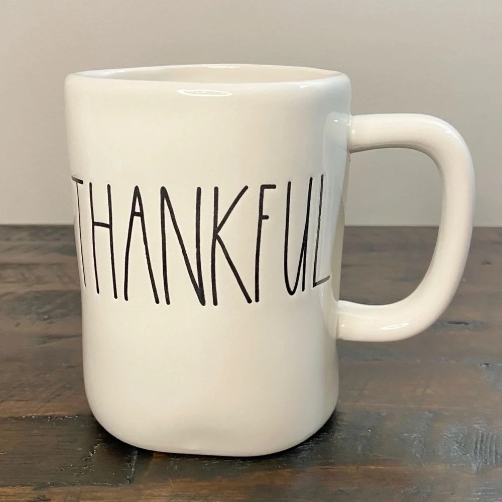 Rae Dunn by Magenta THANKFUL Ceramic Mug NEW